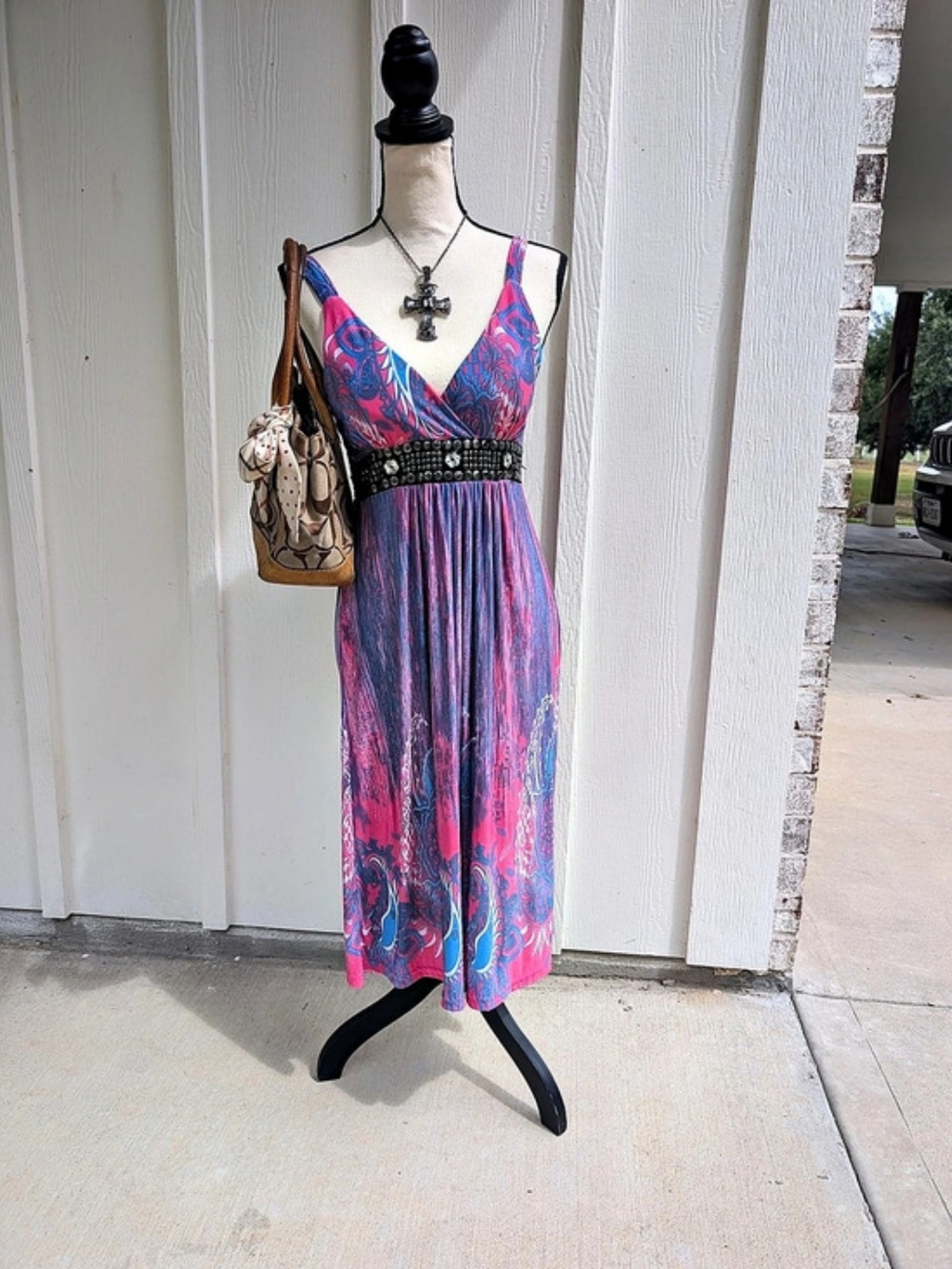 Y2K vintage fairy core with vneck dress watercolor